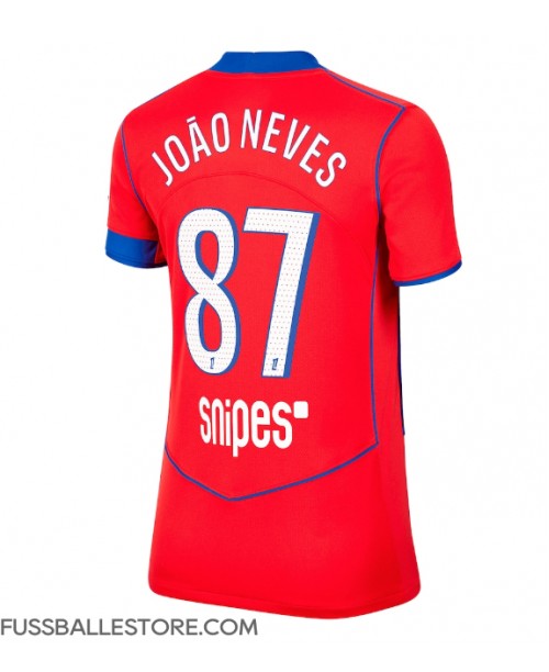 Günstige Paris Saint-Germain Joao Neves #87 3rd trikot Damen 2025-26 Kurzarm Günstige Paris Saint-Germain Joao Neves #87 3rd trikot Damen 2025-26 Kurzarm